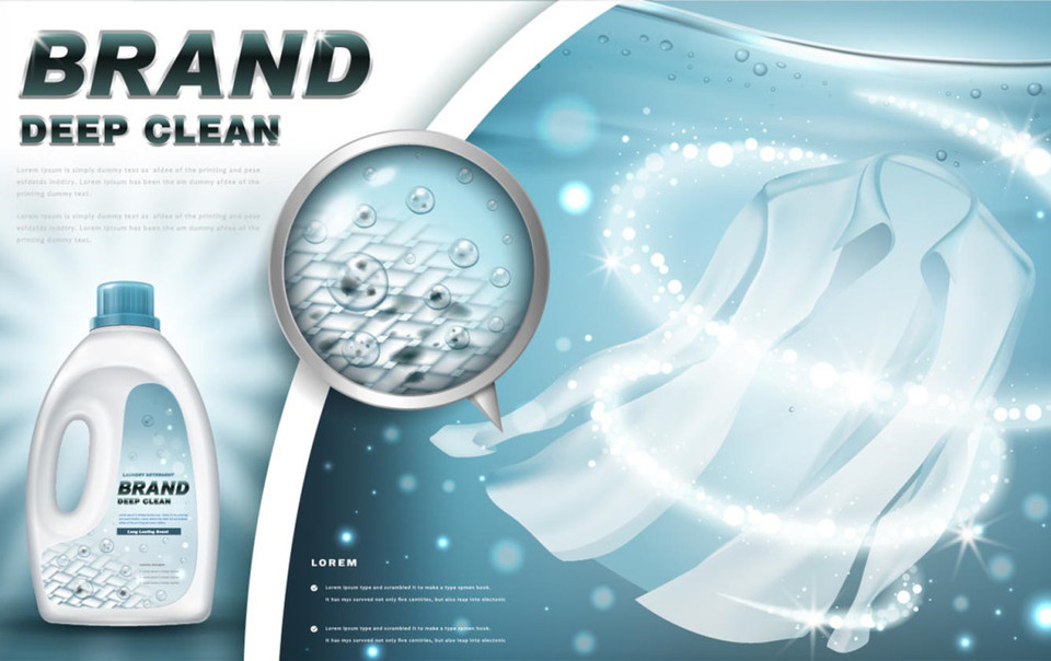 洗衣液廣告海報(bào)設(shè)計(jì)矢量素材 創(chuàng)意無(wú)限，高效下載
